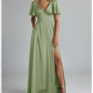 Azazie Kimber Dress - Dusty Sage (size A4)